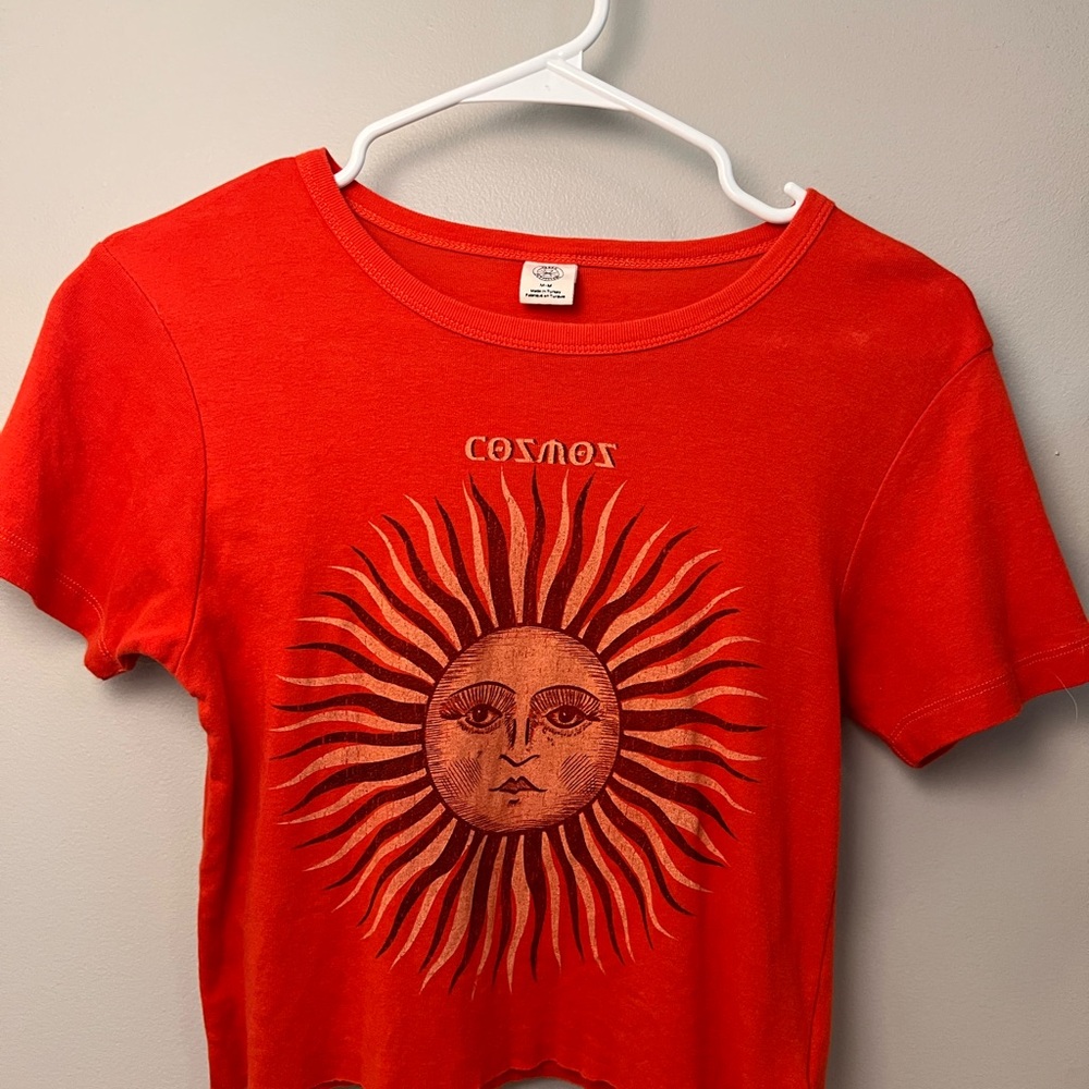Urban Outfitters Red Cropped Graphic T-Shirt